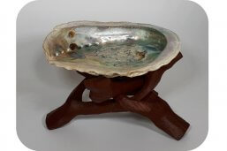 Cobra standaard driepoot klein incl abalone schelp ~geurhout.shop