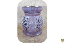 zeepsteen aromabrander Boeddha XXL koperen schaaltje ~ geurhout.nl