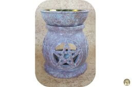 zeepsteen aromabrander Pentagram XXL koperen schaaltje ~ geurhout.nl